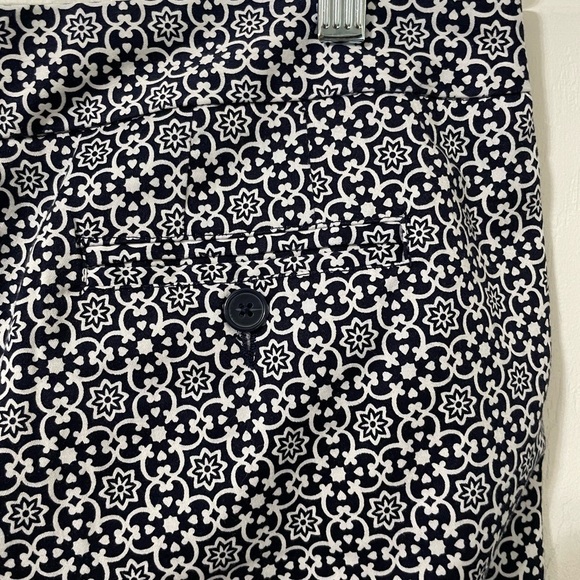 Laundry by Shelli Segal Los Angeles Womens Cropped Mosiac Navy Pant size 10 - Picture 5 of 11